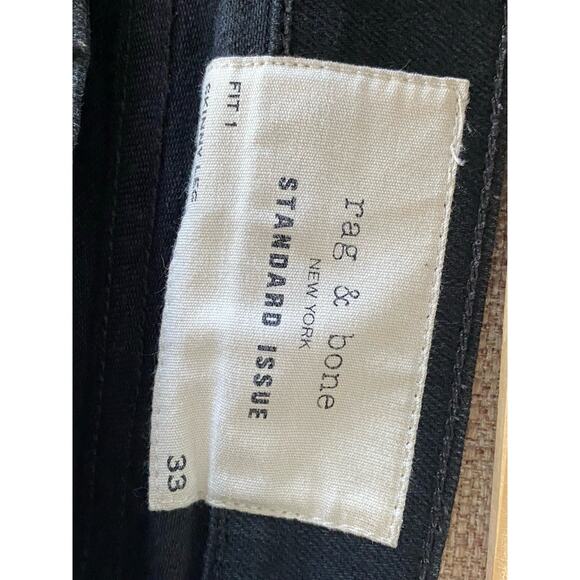 Rag & Bone Fit 1 Extra Slim Black Denim Jeans Size 33 – Made in USA - Picture 5 of 12